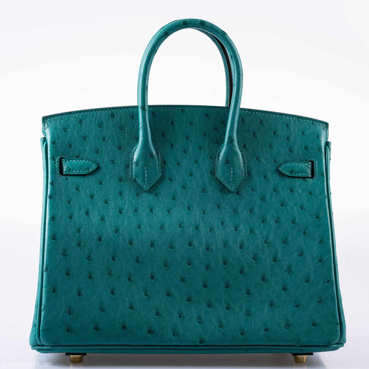 Top quality Hermes Birkin 25 Vert Verone Ostrich Gold Hardware - 2019, D