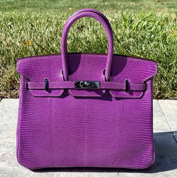 Hermès Birkin 25 Violet Lizard Ruthenium Hardware - 2006