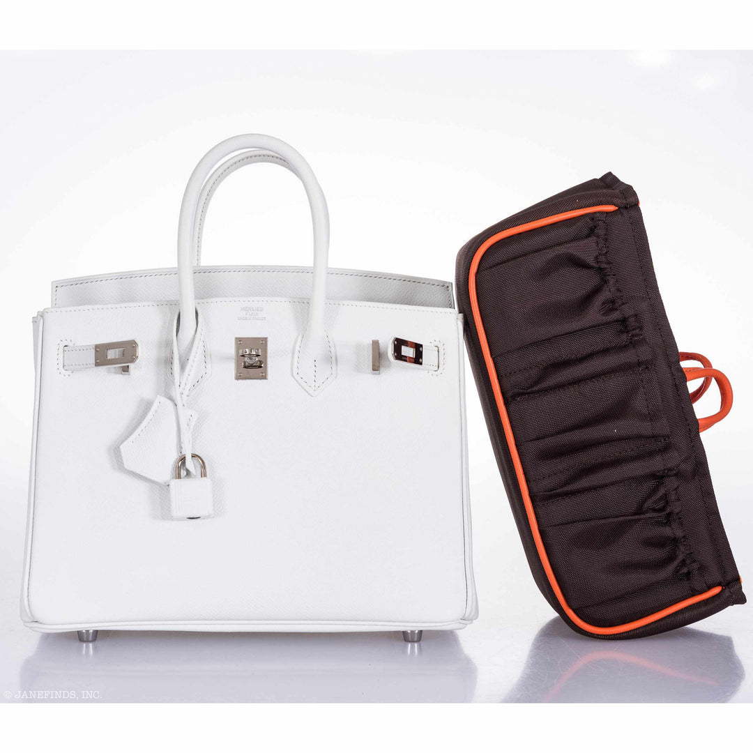 Top quality Hermes Birkin 25 White Epsom Palladium Hardware