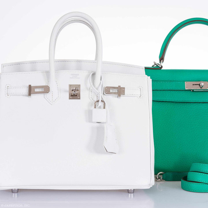 Top quality Hermes Birkin 25 White Epsom Palladium Hardware