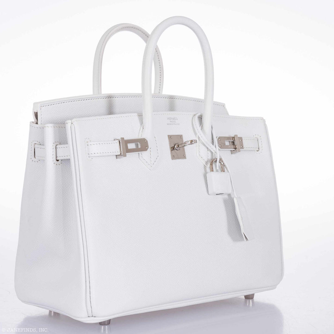 Top quality Hermes Birkin 25 White Epsom Palladium Hardware