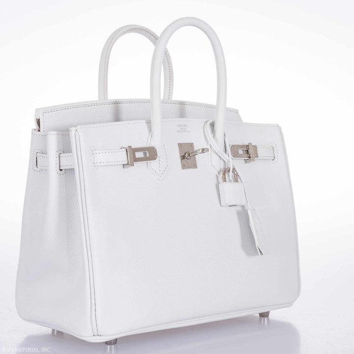 Top quality Hermes Birkin 25 White Epsom Palladium Hardware