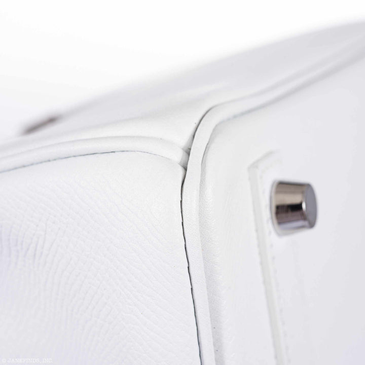 Top quality Hermes Birkin 25 White Epsom Palladium Hardware