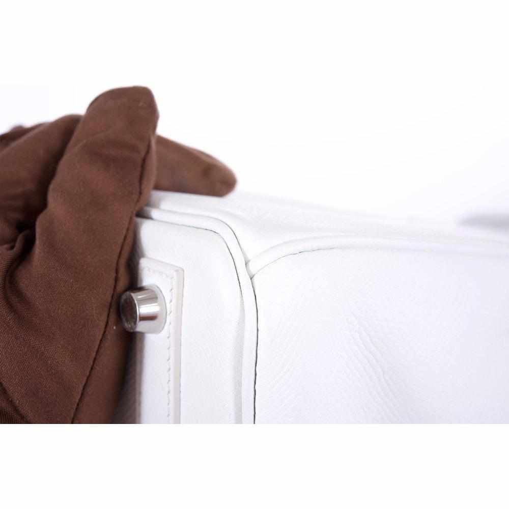 Top quality Hermes Birkin 25 White Epsom Palladium Hardware