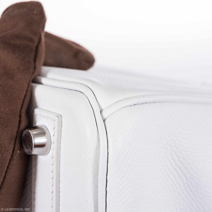Top quality Hermes Birkin 25 White Epsom Palladium Hardware