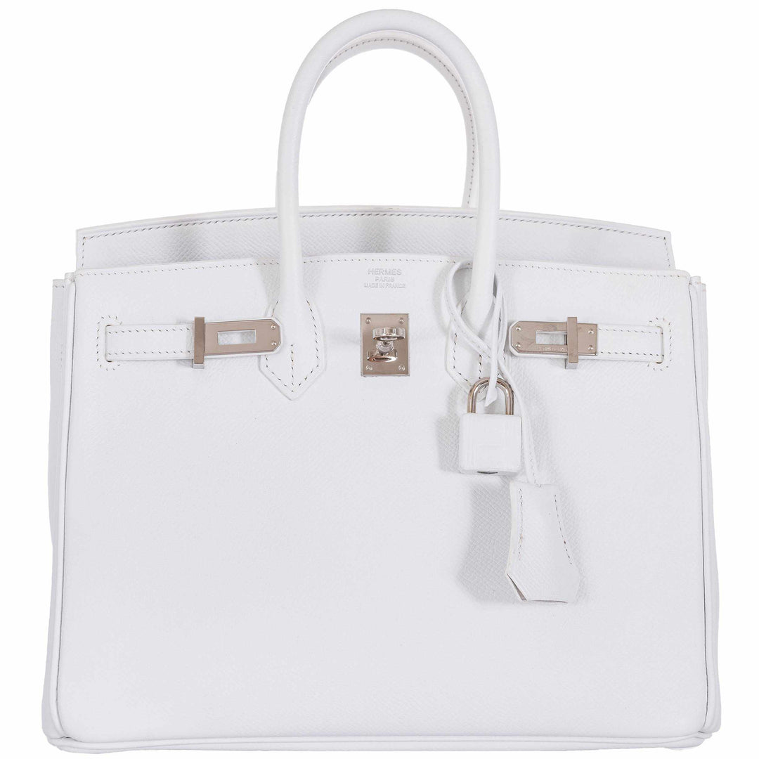 Hermes Birkin 25 White Epsom Palladium Hardware