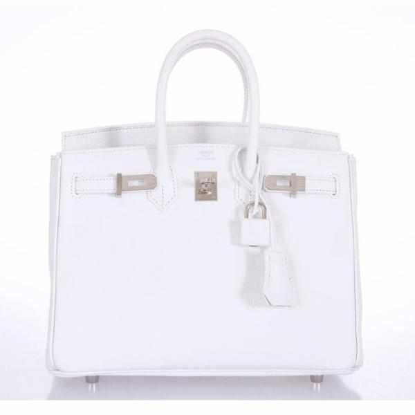 Hermes Birkin 25 White Epsom Palladium Hardware