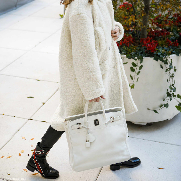 Top quality Hermes Birkin 28 HAC White Epsom Palladium Hardware - K Square
