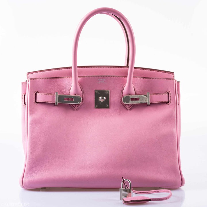 Top quality Hermes Birkin 30 5P Bubblegum Pink Swift Palladium Hardware