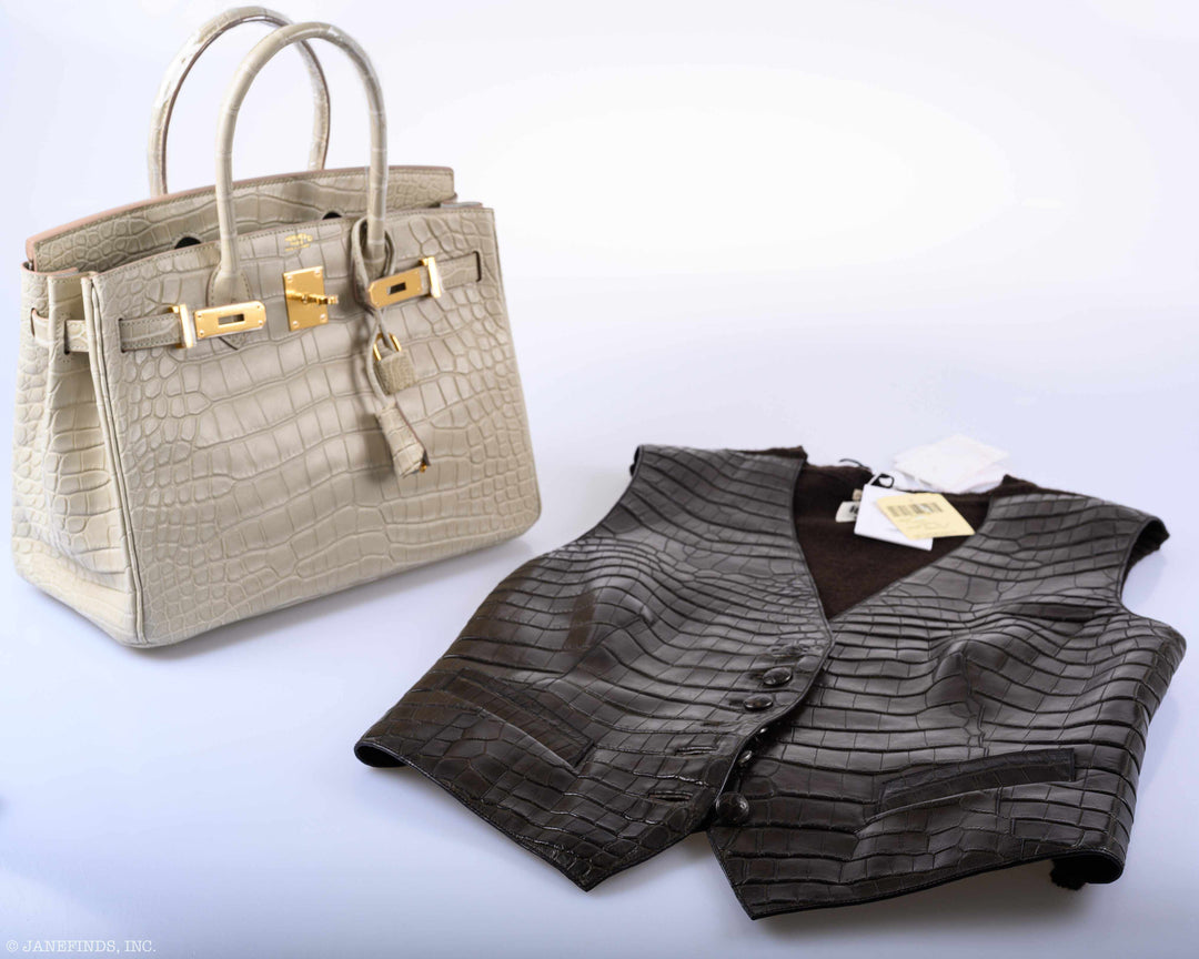 Hermes Birkin 30 Beton Matte Alligator Gold Hardware - A