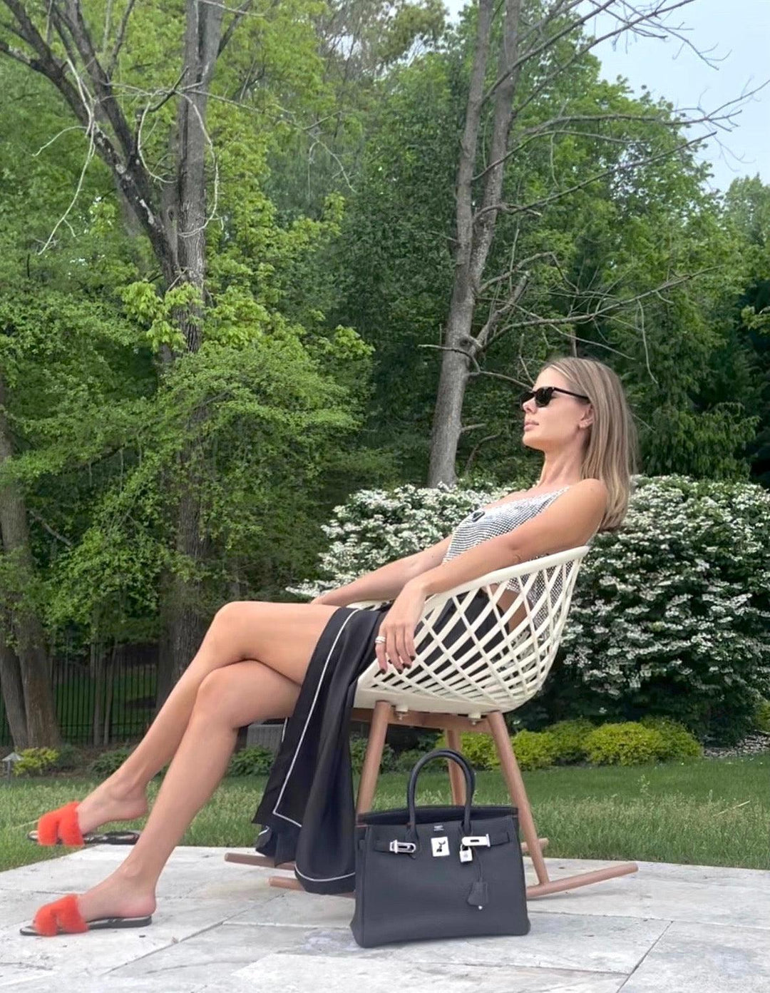 Top quality Hermes Birkin 30 Bi-Color Black Togo and Orange H Palladium Hardware