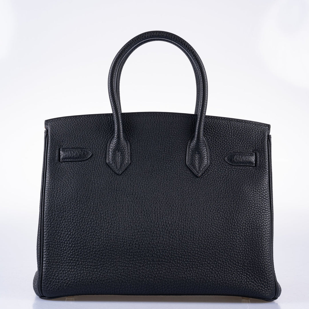 Top quality Hermes Birkin 30 Bi-Color Black Togo and Orange H Palladium Hardware