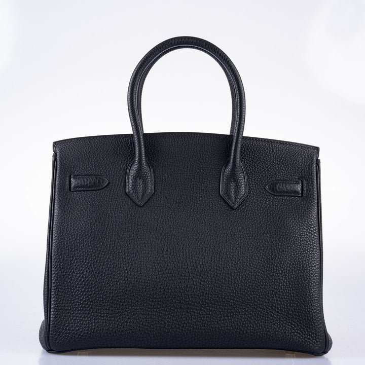 Top quality Hermes Birkin 30 Bi-Color Black Togo and Orange H Palladium Hardware