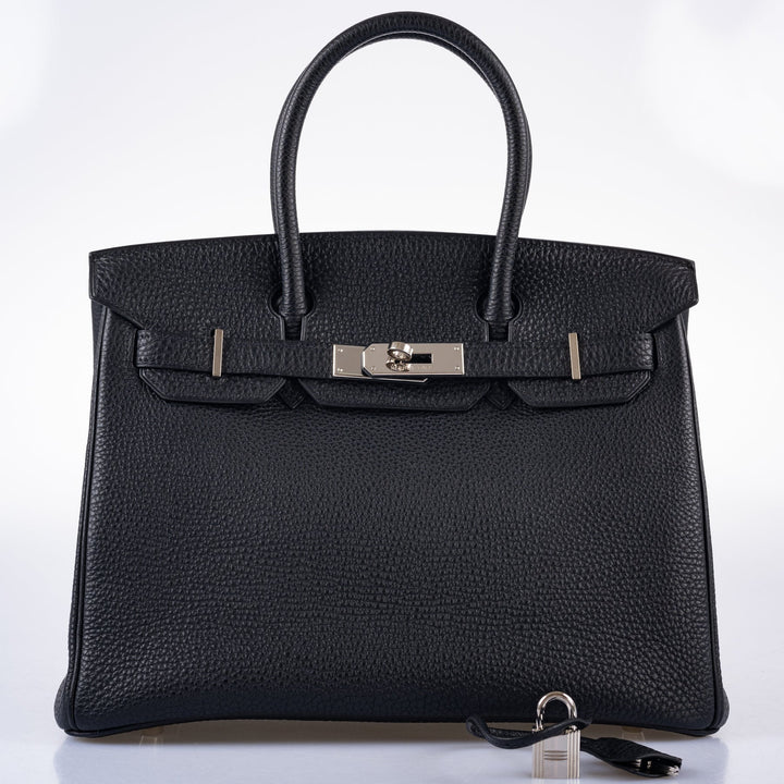 Top quality Hermes Birkin 30 Black Togo and Orange H Palladium Hardware