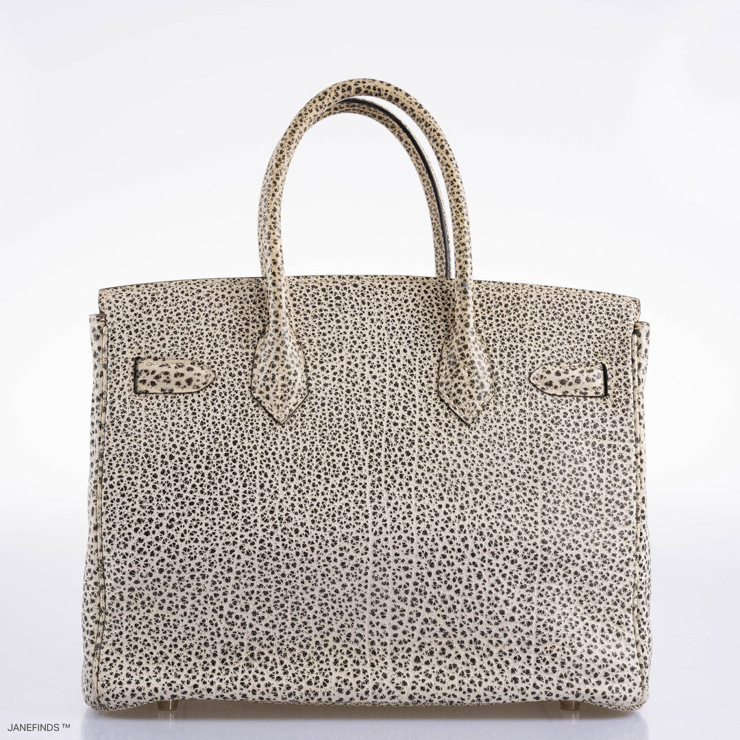 Top quality Hermes Birkin 30 Black & White Dalmatian Buffalo Palladium Hardware