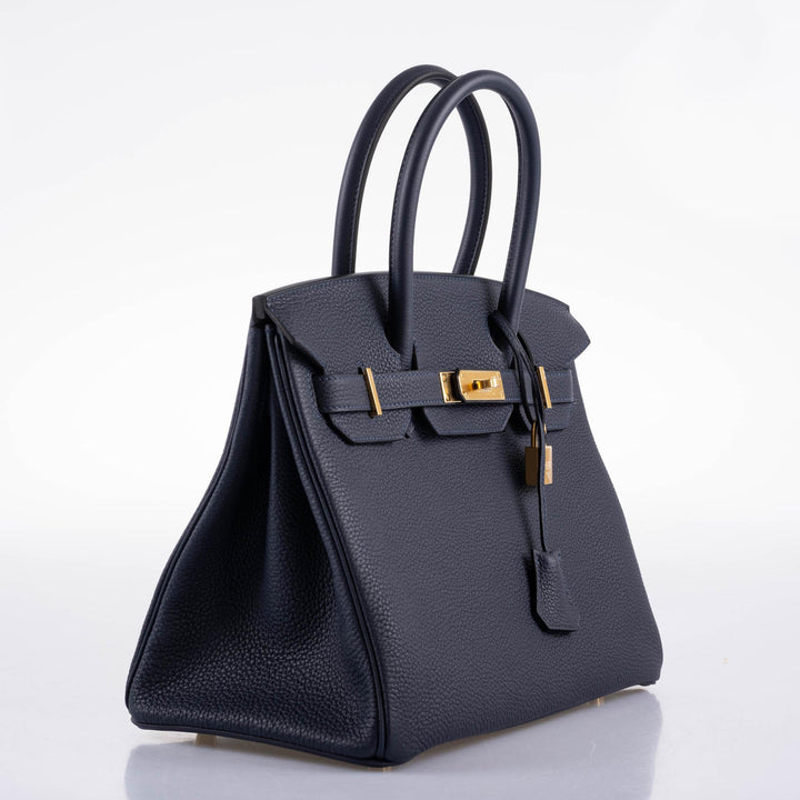 Top quality Hermes Birkin 30 Bleu (Blue) Nuit Togo with Gold Hardware - 2021, Z