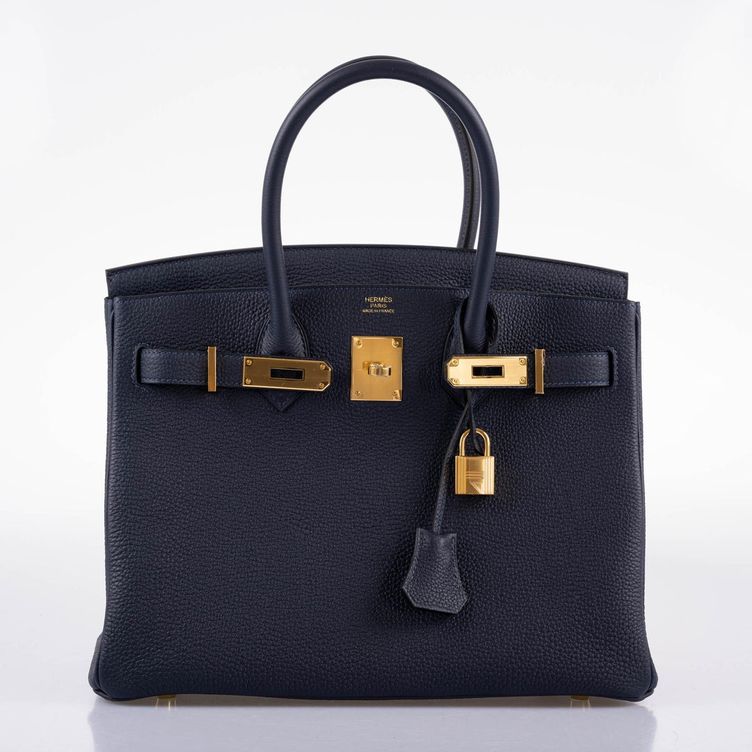 Top quality Hermes Birkin 30 Bleu (Blue) Nuit Togo with Gold Hardware - 2021, Z