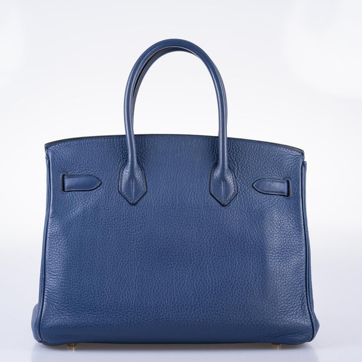 Top quality Hermes Birkin 30 Blue Brighton Clemence with Gold Hardware