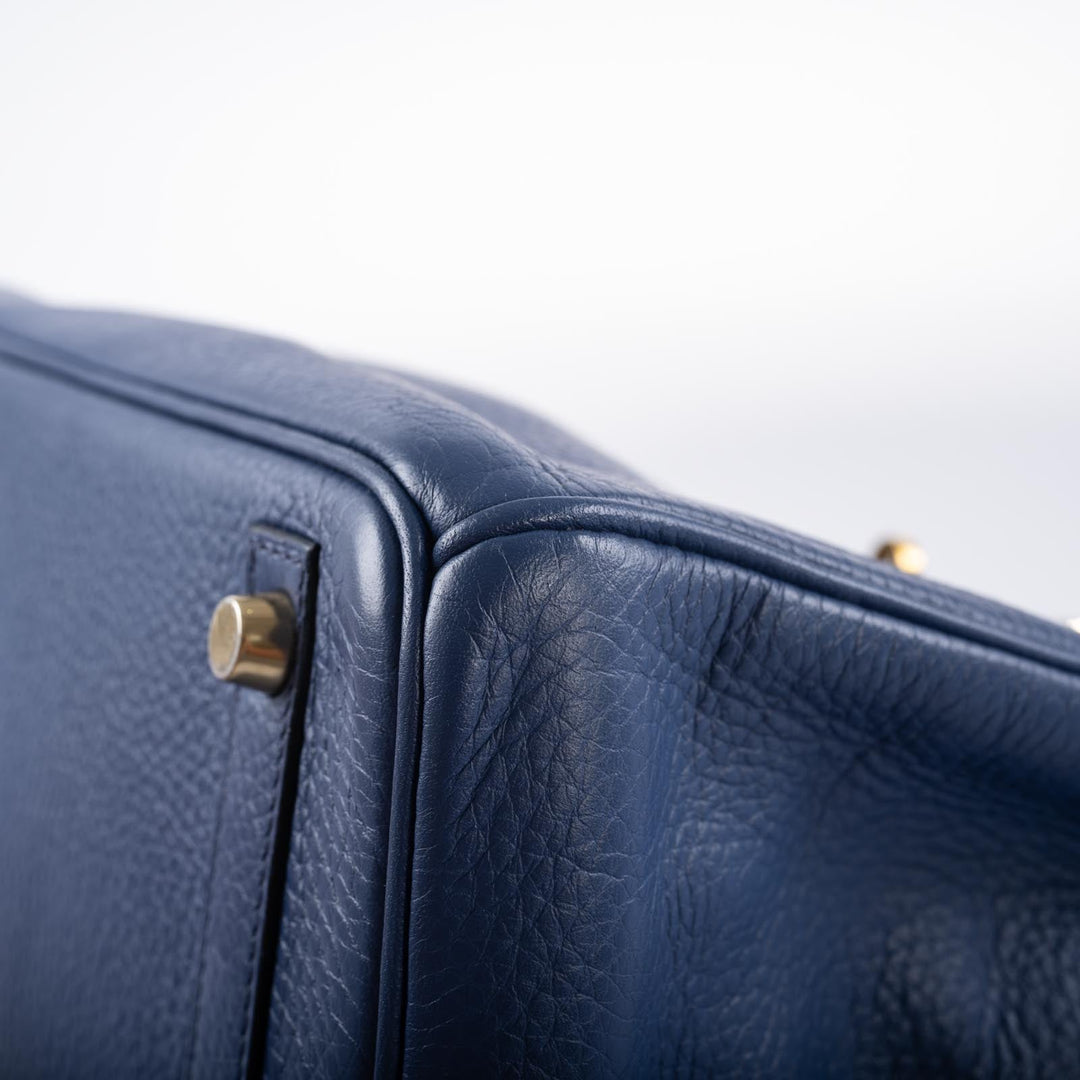 Top quality Hermes Birkin 30 Blue Brighton Clemence with Gold Hardware