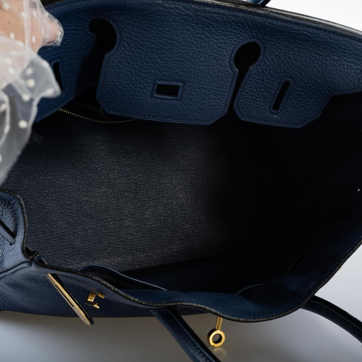 Top quality Hermes Birkin 30 Blue Brighton Clemence with Gold Hardware