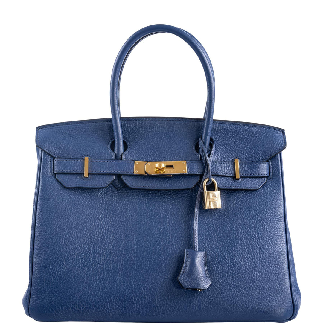 Hermes Birkin 30 Blue De Galice Clemence with Gold Hardware
