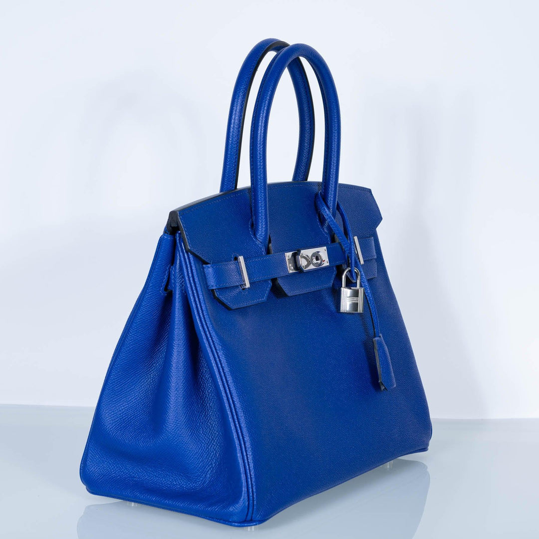 Top quality Hermes Birkin 30 Blue Electric Epsom with Palladium Hardware
