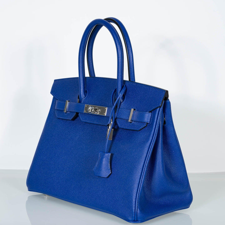 Top quality Hermes Birkin 30 Blue Electric Epsom with Palladium Hardware