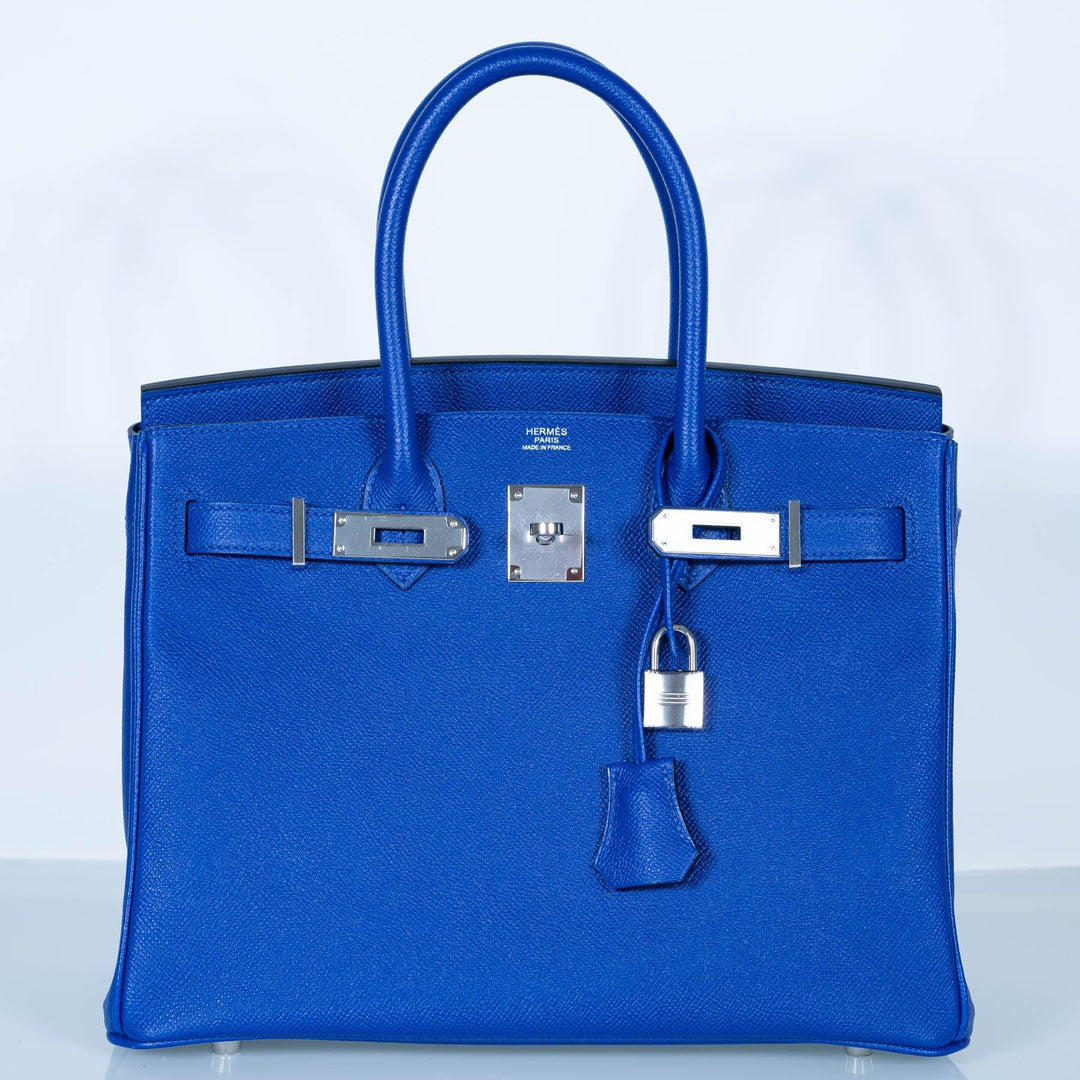 Top quality Hermes Birkin 30 Blue Electric Epsom with Palladium Hardware