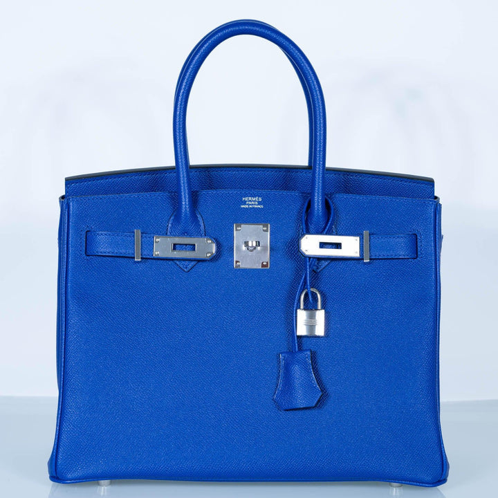 Top quality Hermes Birkin 30 Blue Electric Epsom with Palladium Hardware