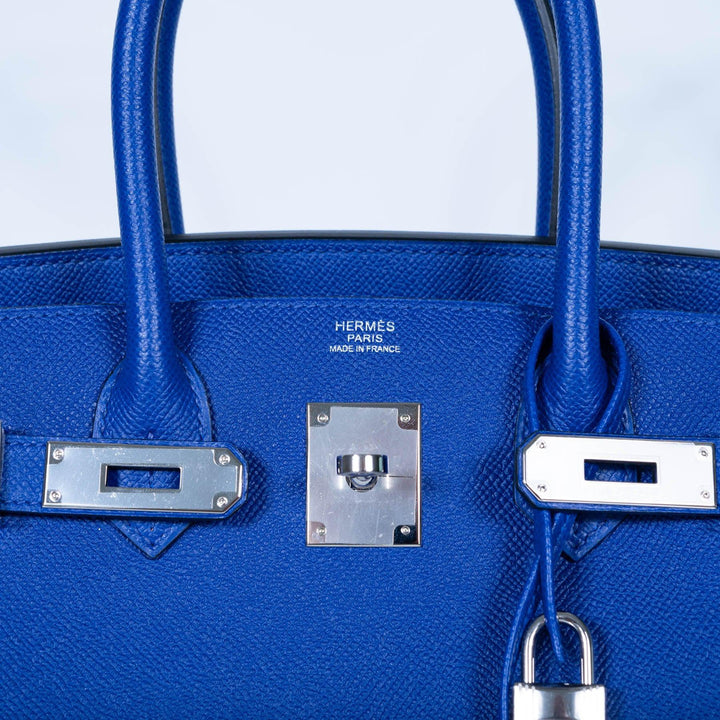 Top quality Hermes Birkin 30 Blue Electric Epsom with Palladium Hardware