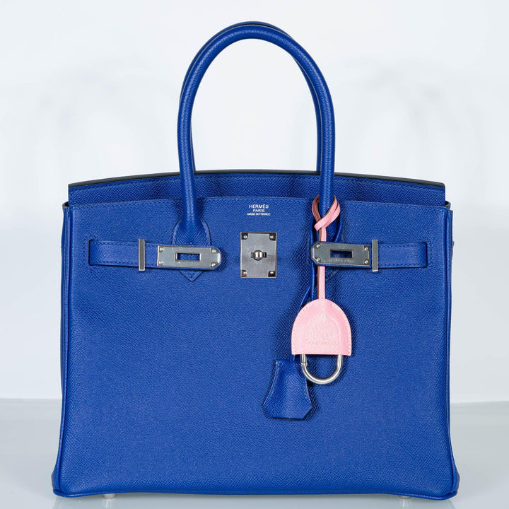 Top quality Hermes Birkin 30 Blue Electric Epsom with Palladium Hardware