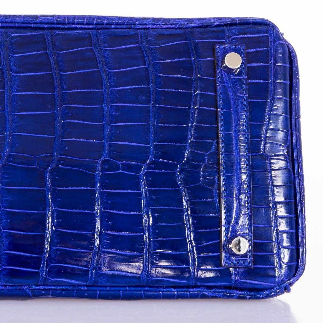 Hermes Birkin 30 Blue Electric Porosus Crocodile Palladium Hardware