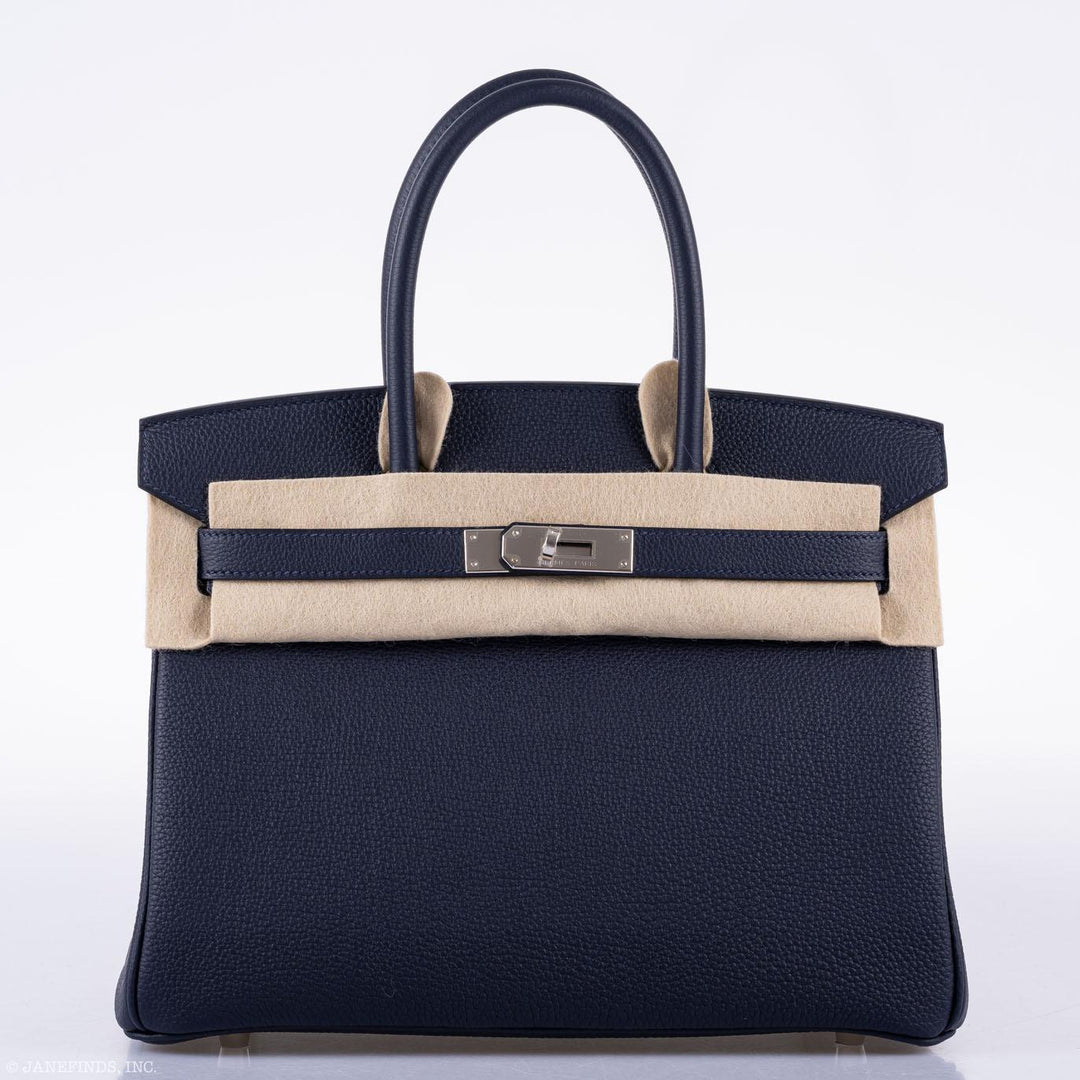 Top quality Hermes Birkin 30 Blue Nuit Togo Leather with Palladium Hardware - 2020, Y