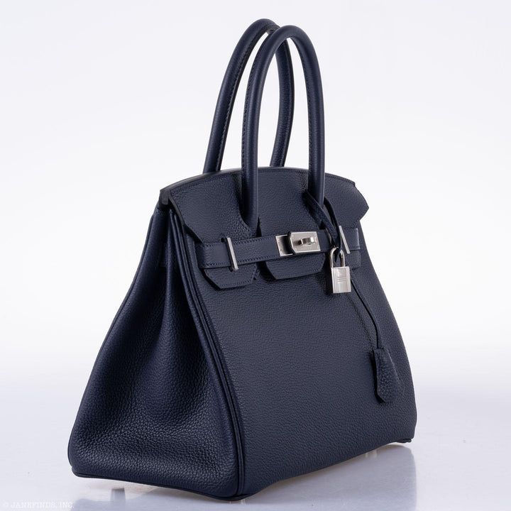 Top quality Hermes Birkin 30 Blue Nuit Togo Leather with Palladium Hardware - 2020, Y