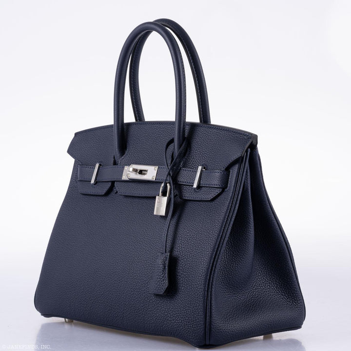 Top quality Hermes Birkin 30 Blue Nuit Togo Leather with Palladium Hardware - 2020, Y
