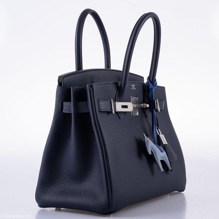 Top quality Hermes Birkin 30 Blue Nuit Togo Leather with Palladium Hardware - 2020, Y