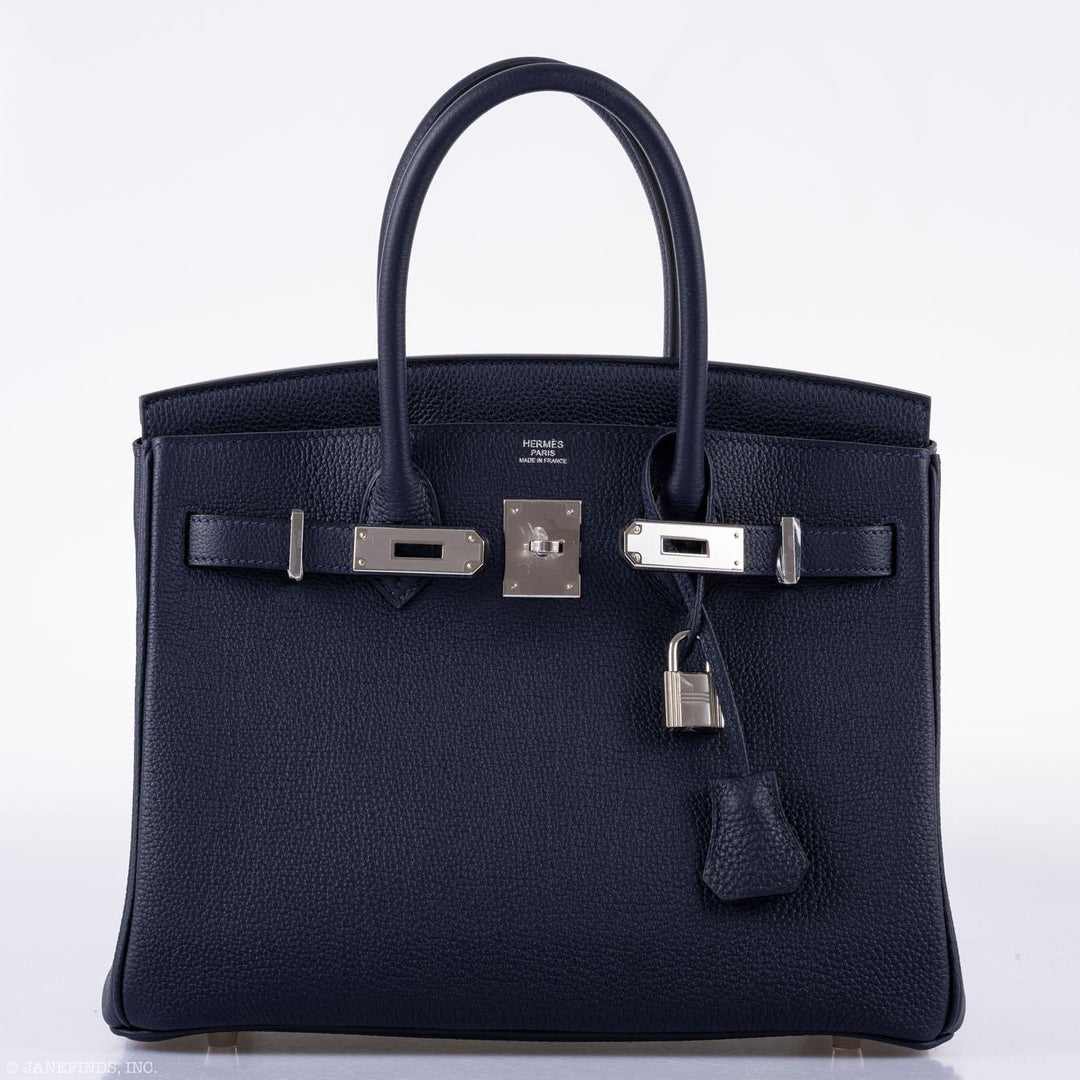 Top quality Hermes Birkin 30 Blue Nuit Togo Leather with Palladium Hardware - 2020, Y