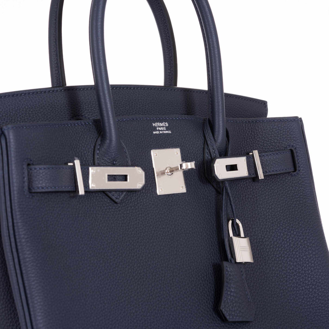 Top quality Hermes Birkin 30 Blue Nuit Togo Palladium Hardware