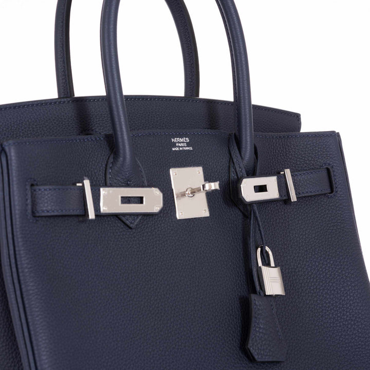 Top quality Hermes Birkin 30 Blue Nuit Togo Palladium Hardware