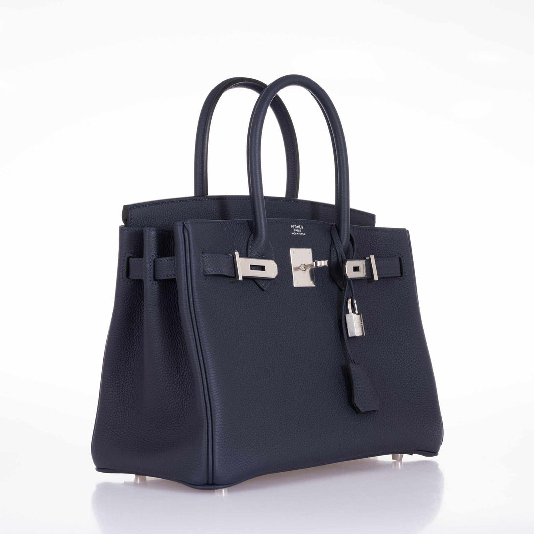 Top quality Hermes Birkin 30 Blue Nuit Togo Palladium Hardware