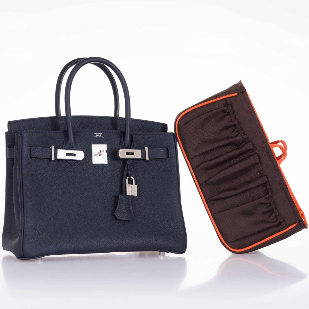 Top quality Hermes Birkin 30 Blue Nuit Togo Palladium Hardware