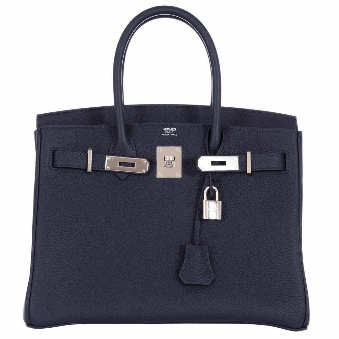 Hermes Birkin 30 Blue Nuit Togo Palladium Hardware