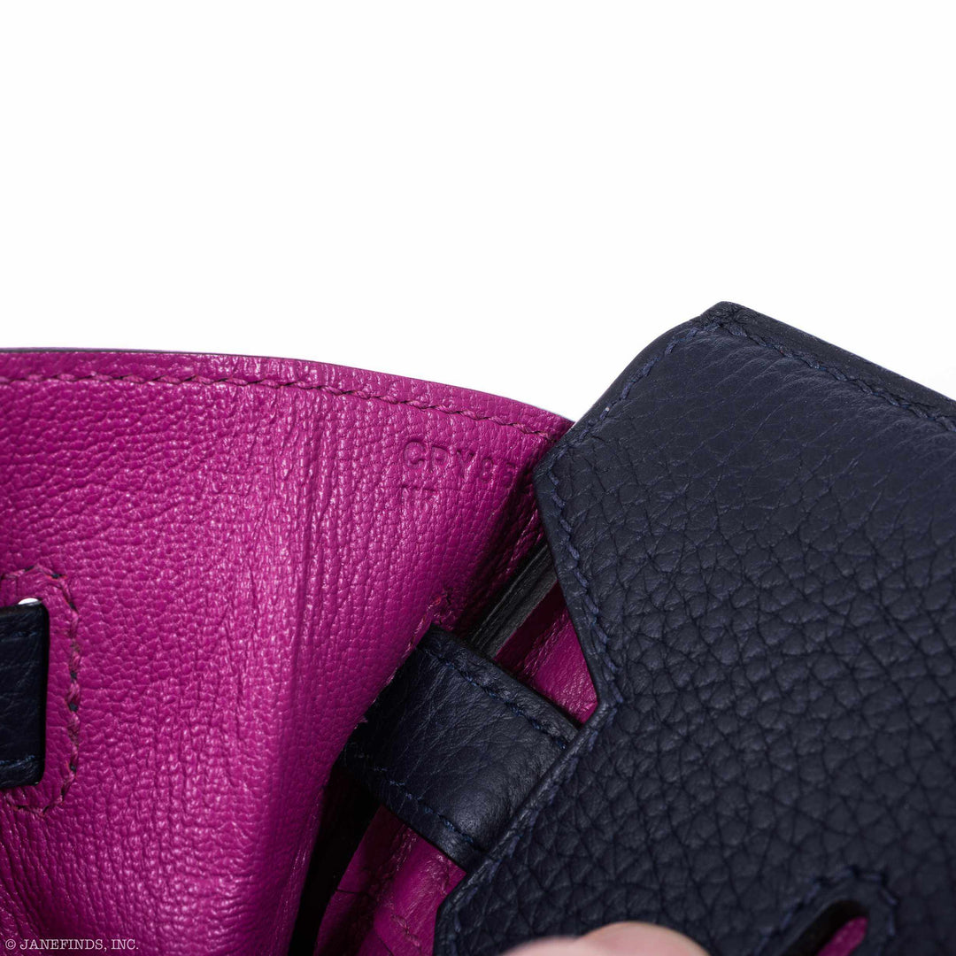 Top quality Hermes Birkin 30 Blue Nuit Verso Rose Pourpre Togo Palladium Hardware - Limited Edition