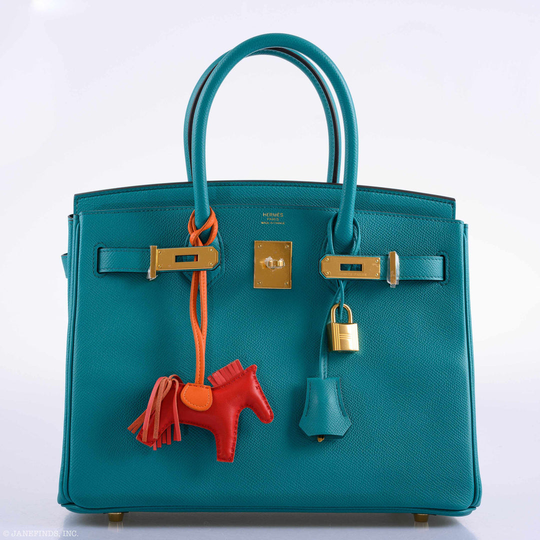 Top quality Hermes Birkin 30 Blue Paon Epsom Gold Hardware