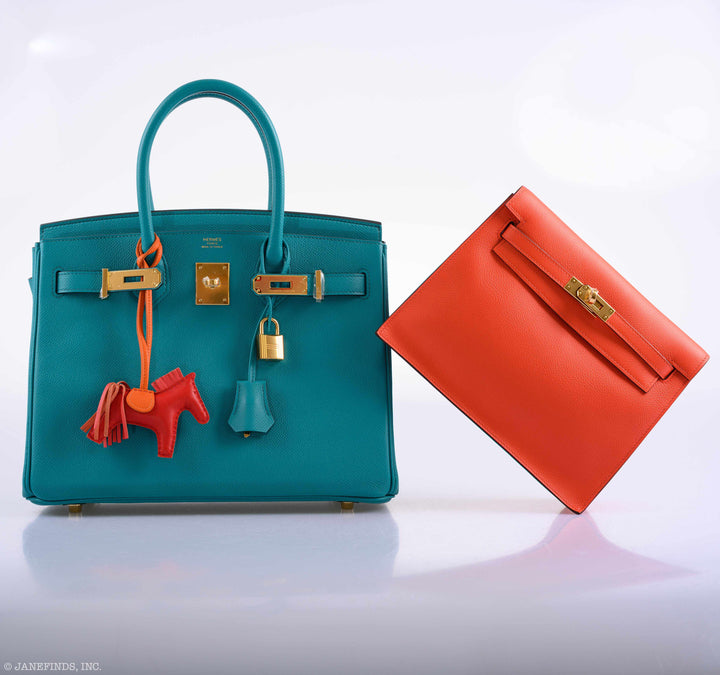Top quality Hermes Birkin 30 Blue Paon Epsom Gold Hardware