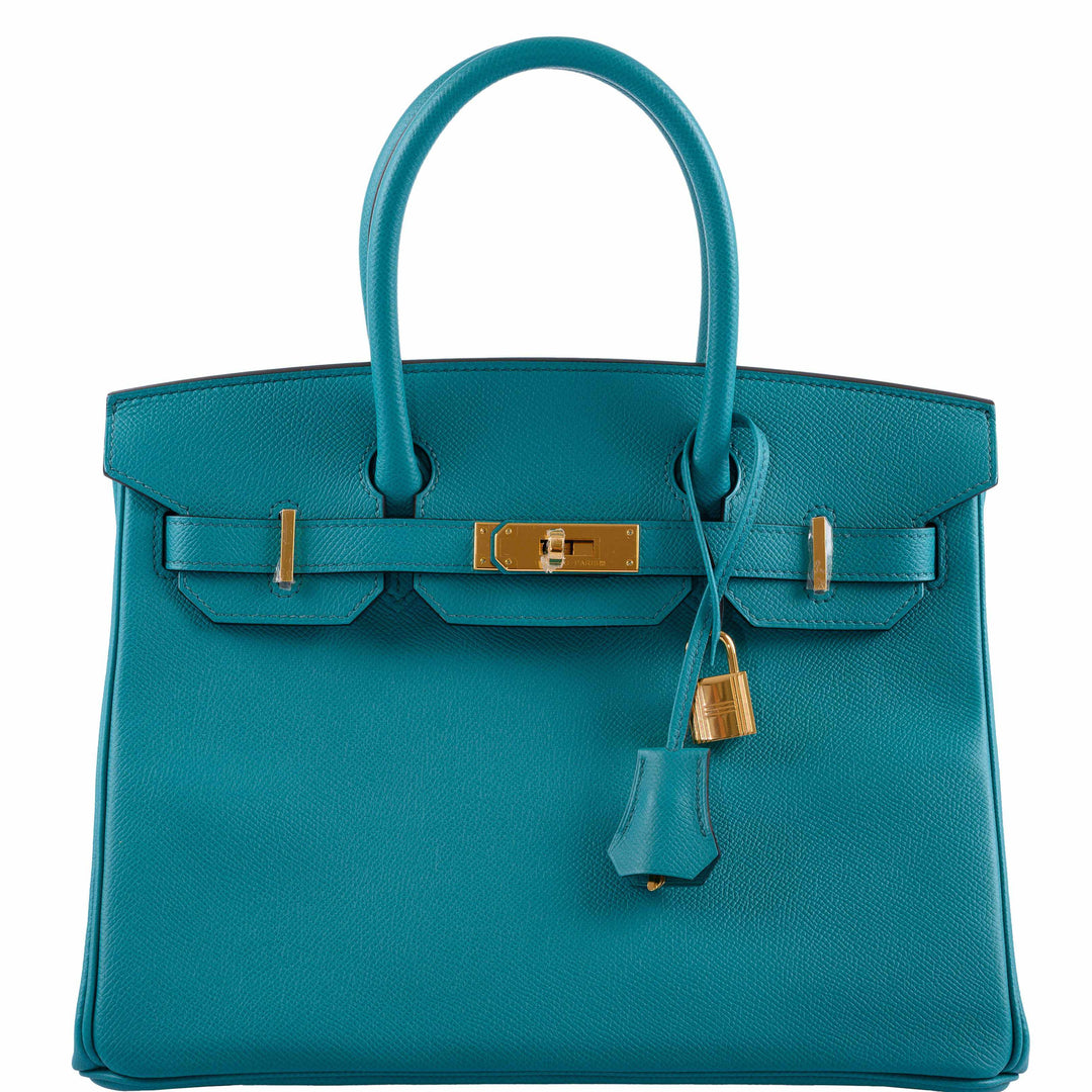 Hermes Birkin 30 Blue Paon Epsom Gold Hardware