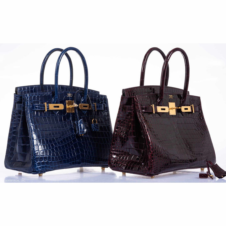 Hermes Birkin 30 Blue Saphir Semi-Matte Niloticus Crocodile Gold Hardware