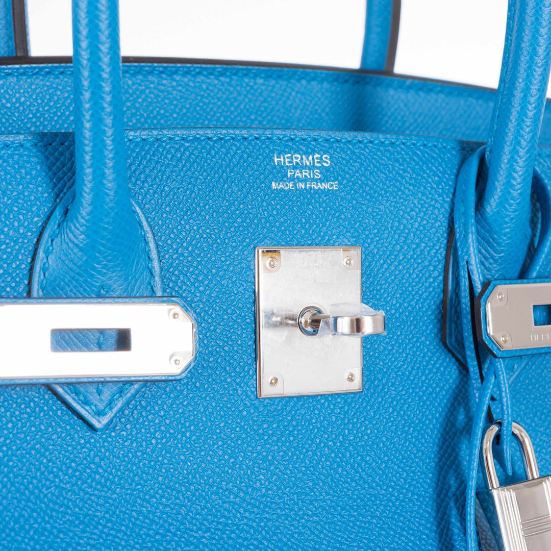 Top quality Hermes Birkin 30 Blue Zanzibar Epsom Palladium Hardware