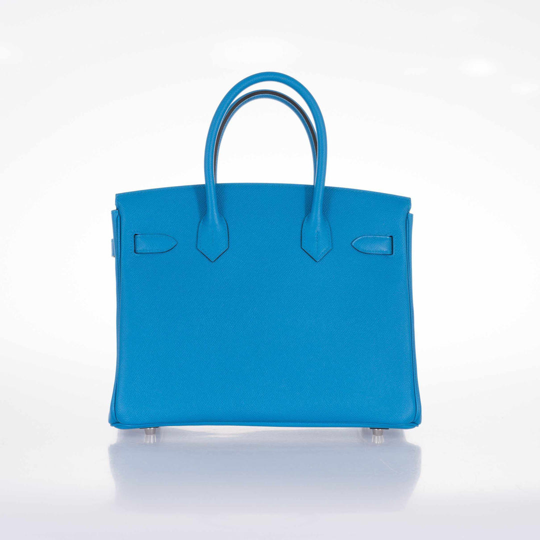 Top quality Hermes Birkin 30 Blue Zanzibar Epsom Palladium Hardware