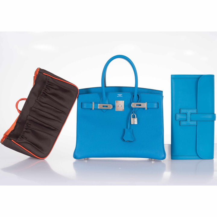 Top quality Hermes Birkin 30 Blue Zanzibar Epsom Palladium Hardware